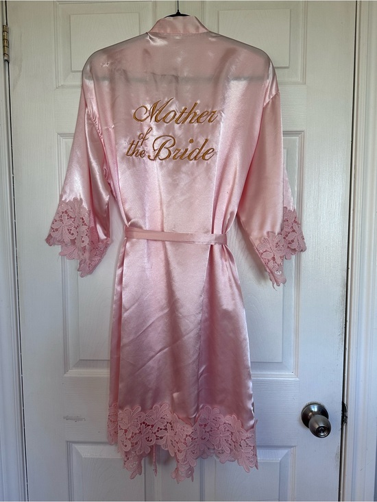 Other - Pink Satin "Mother of the Bride" Lace Trim Robe